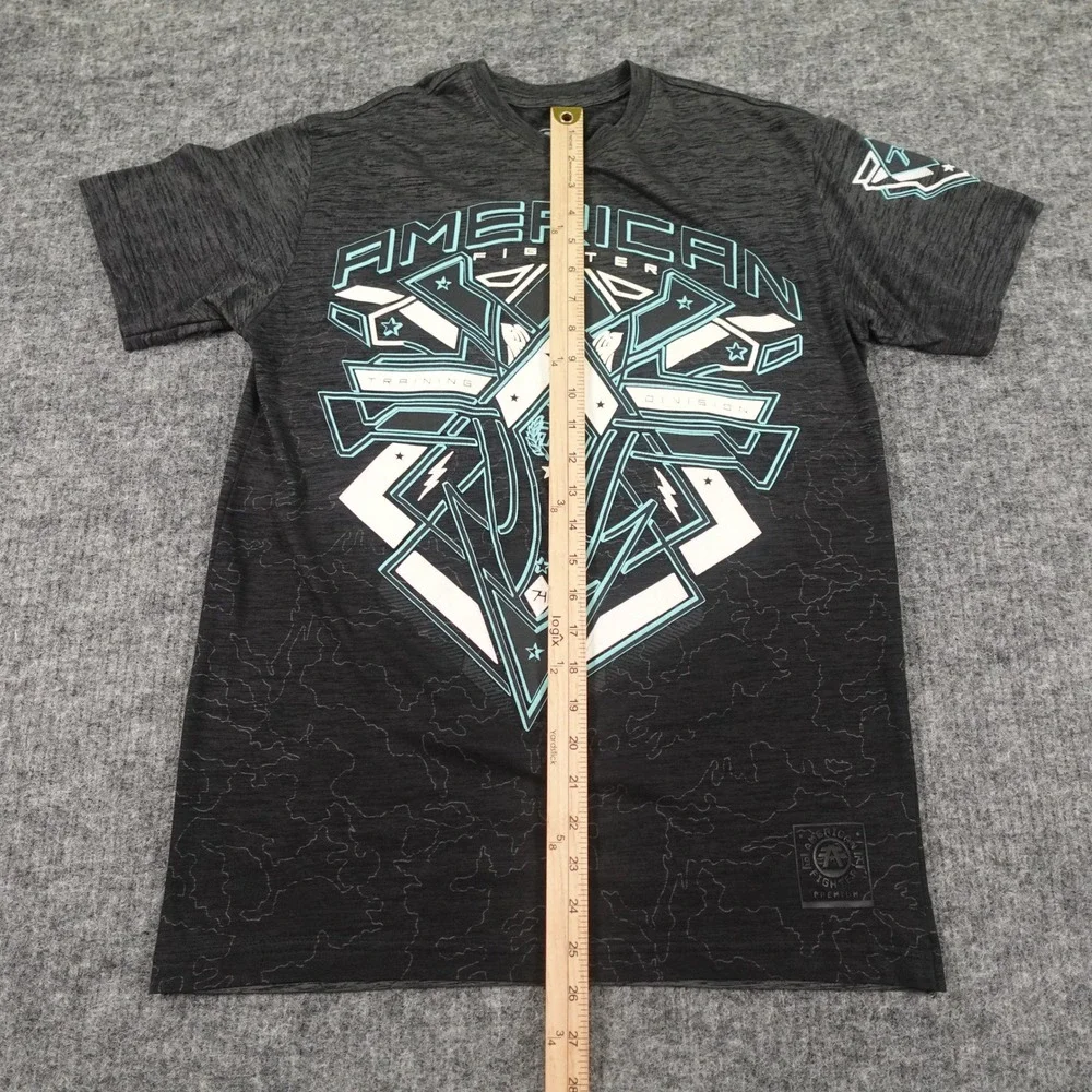 American Fighter Graphic T-shirt Mens Medium Gray Heather Cotton/Polyester‎ MMA